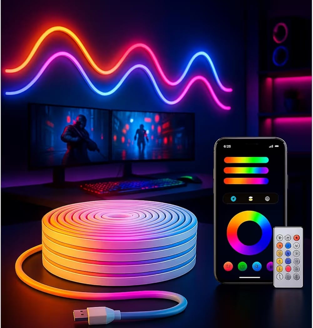 Kruzmart™Smart LED Strip Light 5M with App & Remote | RGB Music Sync Light